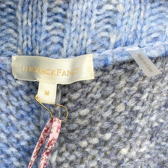 LoveShackFancy Blue Horizon Ombré Stripe Knit Wool Alpaca Blossom Pants Joggers - Picture 6 of 8